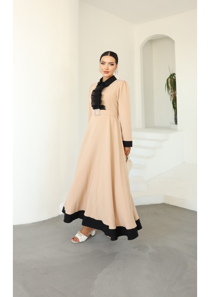 Önü Fırfır Detay Elbise modelleri