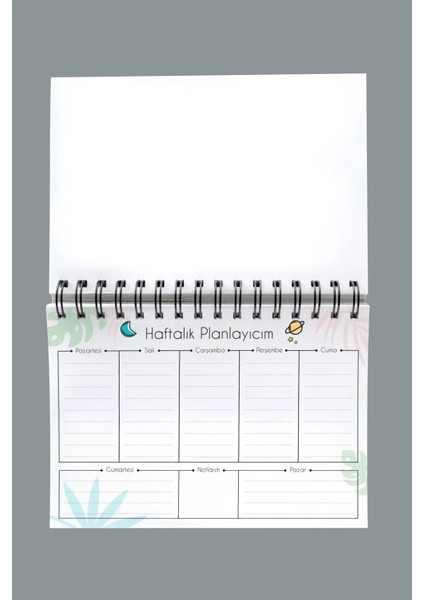 Rüya Kapanı Siyah Ahşap Plan Defteri - Tarihsiz Defter - Haftalık Planlayıcı - A5
