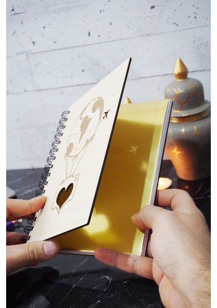 Balon Tasarım Ahşap Plan Defteri - Süresiz Ajanda - Günlük Planlayıcı (Tarihsiz Planlama Defteri) A5 fiyatları