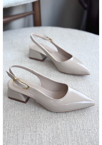 Kadın Mely Tokalı Kısa Topuklu Ayakkabı - Ten-Rugan fiyatları