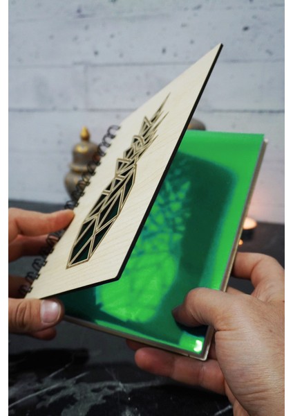 Ananas Desenli Ahşap Kapaklı Defter - Çizgisiz Defter - Günlük - Ajanda- A5 Anı Defteri fiyatları