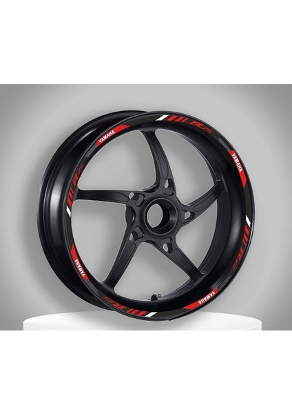 Reflektör Kırmızı Baskı Yamaha R25 Uyumlu 1 Set Jant Şeridi