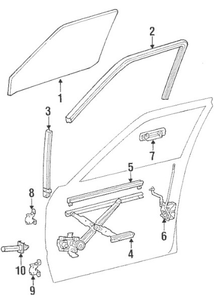68143-90A01 Toyota Land Cruiser Ön Kapı Pencere Camı Hava Yalıtım Şeridi 2x 1986-1990 - 6814390A01 1985-1990 6x Serisi Toyota Land Cruiser'lar Için indirimleri