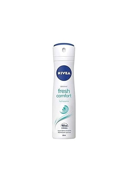 Kadın Sprey Deodorant Fresh Comfort 150 Ml, 48 Saat Deodorant Koruması, Alüminyum Içermez