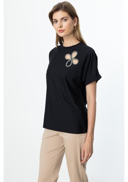 51525 Onteks Önü Taşlı Kısa Kol Bluz fiyatları