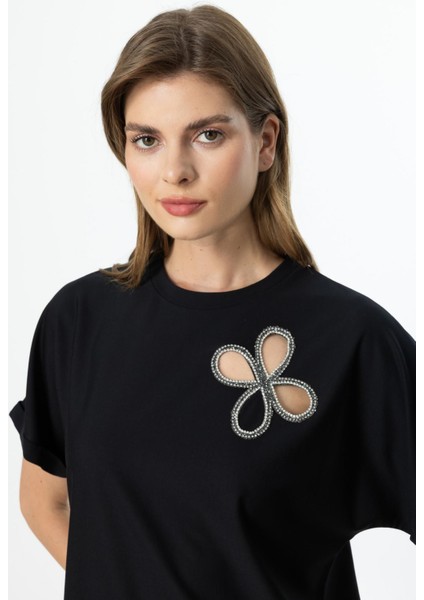 51525 Onteks Önü Taşlı Kısa Kol Bluz fırsatları