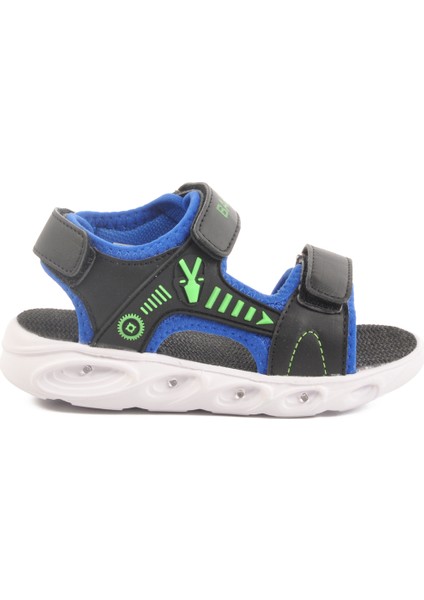 Siyah Saks Cırtlı Işıklı Erkek Çocuk Spor Sandalet 018125 P