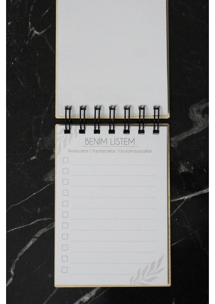 Kuş Tüy Temalı Ahşap Kapaklı Not Defteri - Mini Defter - Cep Defteri - Benim Listem indirimleri