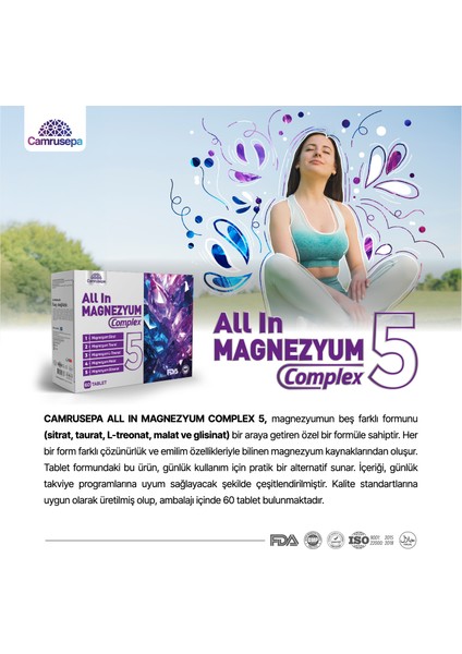 All In Magnezyum Complex 5 | 60 Tablet