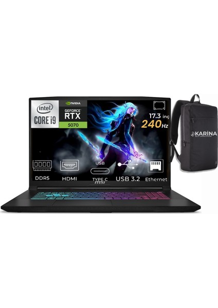 Msı Katana 17 Hx I9-14900HX B14WGK-048XTR-00 40GB 1tb RTX5070 Freedos 17.3" Qhd Taşınabilir Bilgisayar & B14WGK048XTRK00 fiyatları