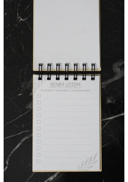 Panda Temalı Ahşap Kapaklı Not Defteri - Mini Defter - Cep Defteri - Benim Listem