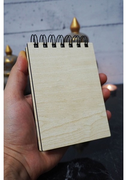 Panda Temalı Ahşap Kapaklı Not Defteri - Mini Defter - Cep Defteri - Benim Listem