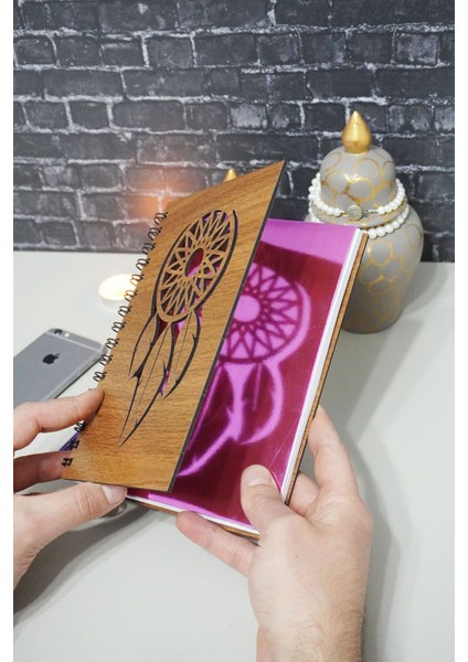 Rüya Kapanı Ahşap Kapak Günlük Planlayıcı Defter - Tarihsiz Ajanda (Ceviz) A5 - Süresiz Planlayıcı fiyatları