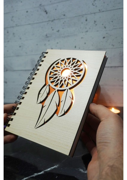 A5 Rüya Kapanı Ahşap Kapak Günlük Planlayıcı Defter - Süresiz Ajanda - Tarihsiz Planlayıcı modelleri