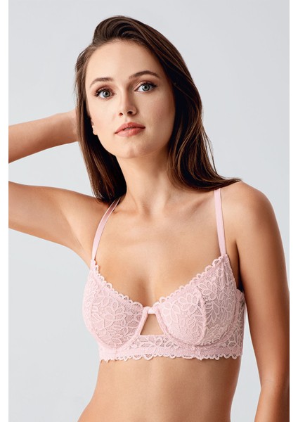 Kadın Desteksiz C Cup Dantelli Sütyen , 348400