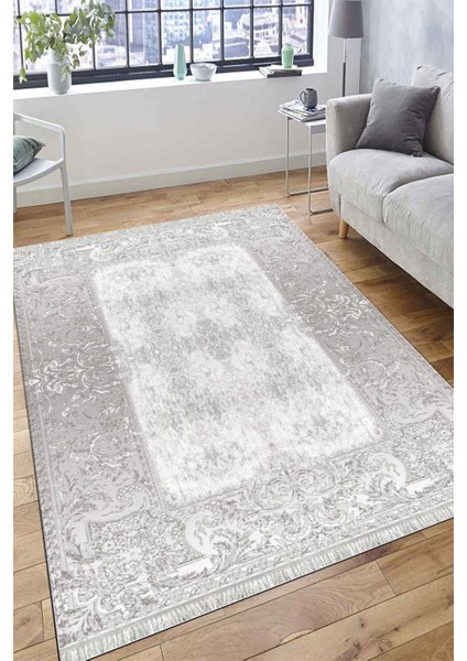 Kaymaz Tabanlı Halı Kolay Süpürülebilir Makinede Yıkanabilir Kilim Dot Tabanlı Salon Halısı 3077D
