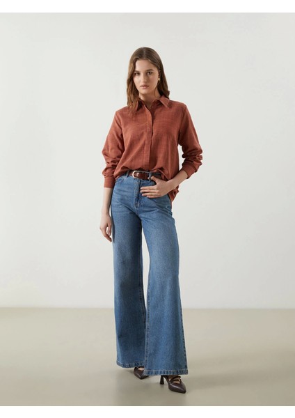 Lcwaıkıkı Classic Turuncu Dokulu Kadın Gömlek Tunik fiyatları