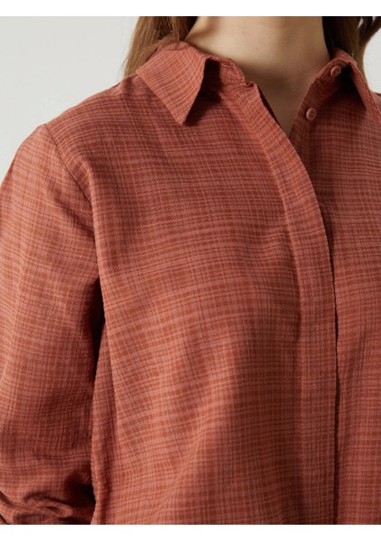 Lcwaıkıkı Classic Turuncu Dokulu Kadın Gömlek Tunik modelleri