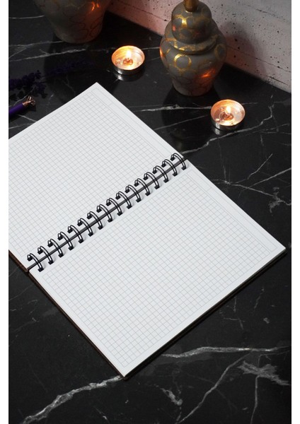 Müzik Tasarımlı Ahşap Kapaklı Defter - Kareli Defter - 60 Yaprak (120 Sayfa) - A5 15X21 cm fırsatları