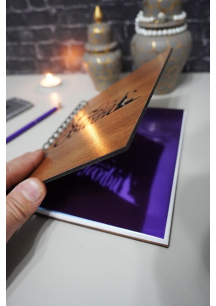 Istanbul Temalı Ahşap Kapaklı Defter - Kareli Defter - Ajanda - Okul Defteri (A5 - 120 Sayfa) fiyatları