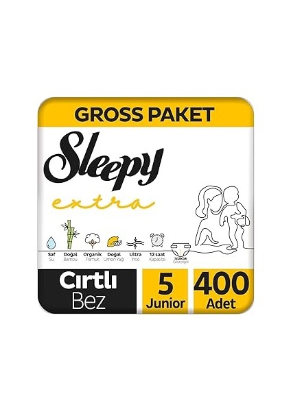 Extra Günlük Aktivite Gross Paket Bebek Bezi 5 Numara Junior 400 Adet
