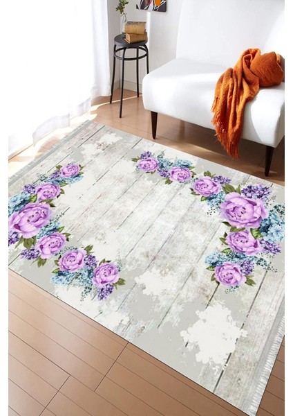 Yıkanabilir Çiçek Desenli Halı Kilim Kaymaz Tabanlı Yolluk Dot Tabanlı Halı 2131A fırsatları