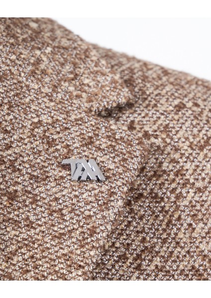 Italyan Stil Slim Fit Mono Yaka Erkek Tek Ceket Kahverengi T13540 fırsatları