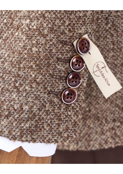 Italyan Stil Slim Fit Mono Yaka Erkek Tek Ceket Kahverengi T13540 indirimleri