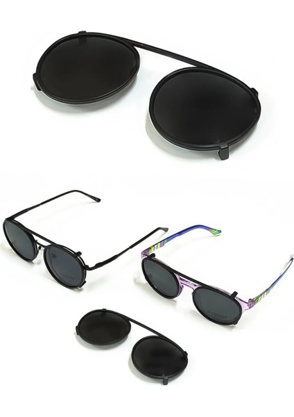 2 Adet Gözlük Klipsi Polarize Yuvarlak