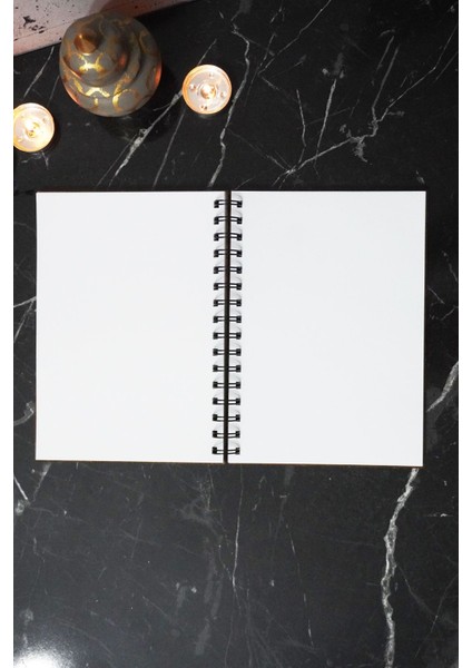 Kuş Tüyü Ahşap Kapaklı Defter - Çizgisiz Defter - 60 Yaprak (120 Sayfa) - A5 15X21 cm