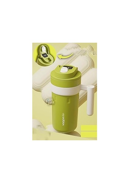 Vagolife 600 ml LED Sıcaklık Göstergeli Akıllı Çelik Termos Kulplu -Kahve BARDAĞI-MUG-FFVG2009
