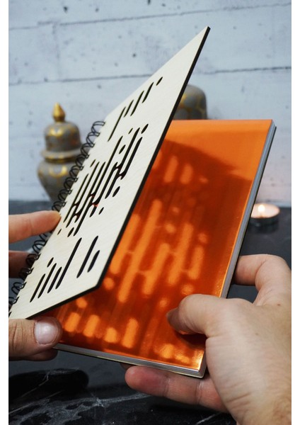 Müzik Ritmi Desenli Ahşap Kapaklı Defter - Çizgisiz Defter - Ajanda- A5 Anı Defteri fiyatları