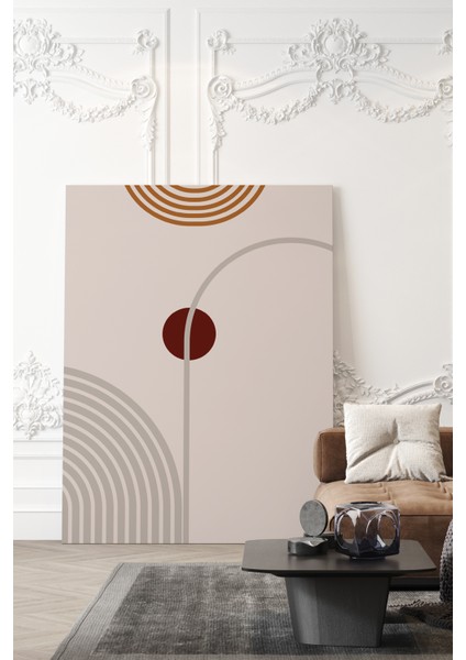 Minimalist Çizgili Şekiller Kanvas Tablo