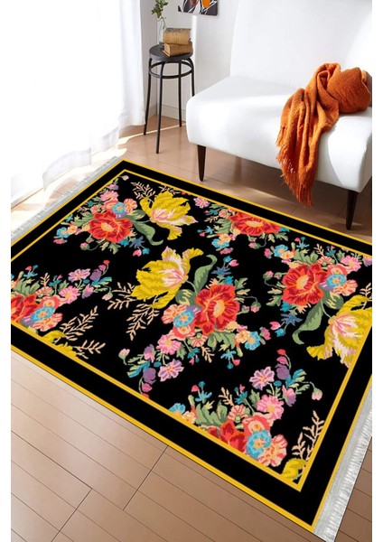 Çiçekli Klasik Desen Kaymaz Tabanlı Halı Makinede Yıkanabilir Kilim Dot Tabanlı Halı 2018A fırsatları
