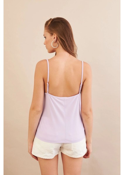 Kadın Lila Degaje Yaka Bluz LPP1286-90 modelleri