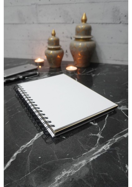 Ay Mandala Desenli Ahşap Kapaklı Defter - Çizgisiz Defter - Günlük - Ajanda- A5 Anı Defteri indirimleri