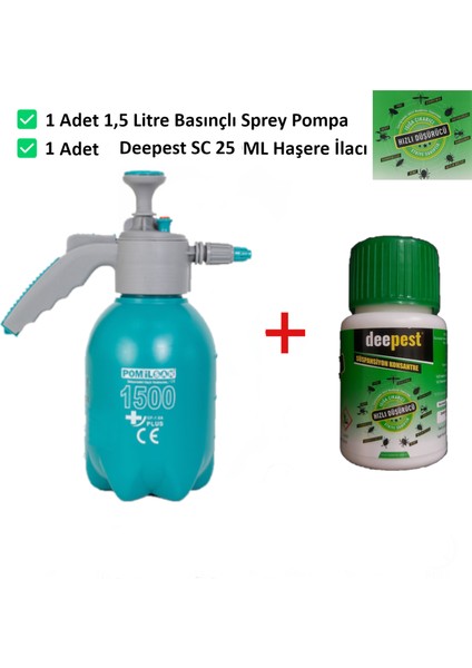 Sc 25ML Haşere Ilacı ve 1, 5 Ltbasınçlı Pompa