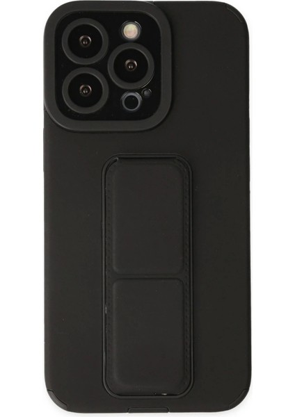 iPhone 14 Pro Kılıf Mega Standlı Silikon - Siyah