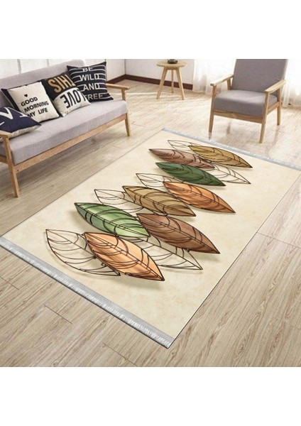 Tüy Desenli Vintage Yıkanabilir Halı Kilim Kaymaz Tabanlı Yolluk Dot Tabanlı Halı 2162A fiyatları