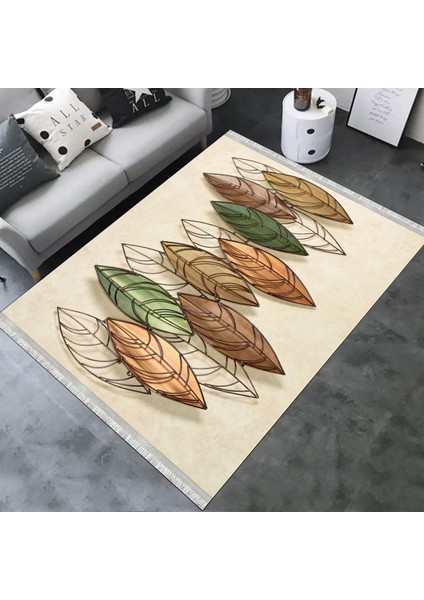 Tüy Desenli Vintage Yıkanabilir Halı Kilim Kaymaz Tabanlı Yolluk Dot Tabanlı Halı 2162A modelleri