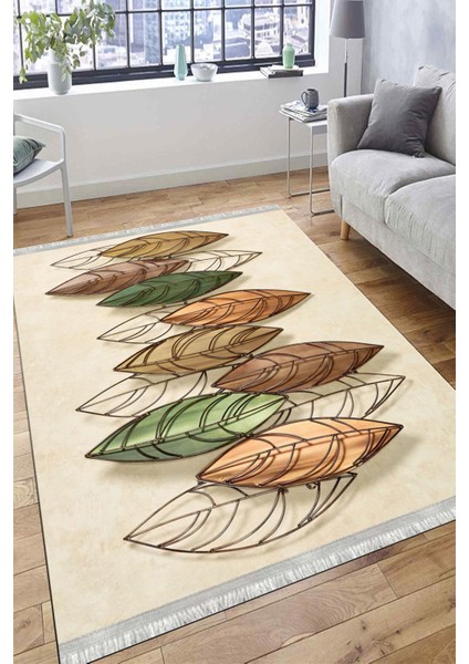 Tüy Desenli Vintage Yıkanabilir Halı Kilim Kaymaz Tabanlı Yolluk Dot Tabanlı Halı 2162A fırsatları