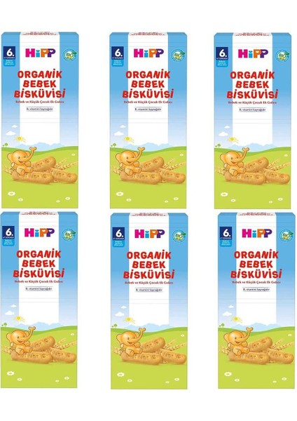 Organik Bebek Bisküvisi 180 gr 6 Adet