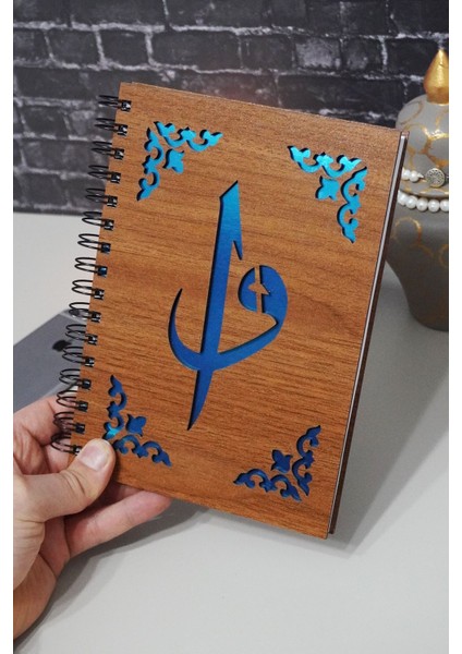 Elif Vav Desenli Ahşap Kapaklı Defter - Kareli Defter - Ajanda - Okul Defteri (A5 - 120 Sayfa) modelleri