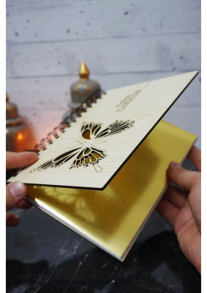 Kelebek Ahşap Plan Defteri - Tarihsiz Ajanda - Haftalık Planlayıcı - A5 - Süresiz Planlama Defteri fiyatları