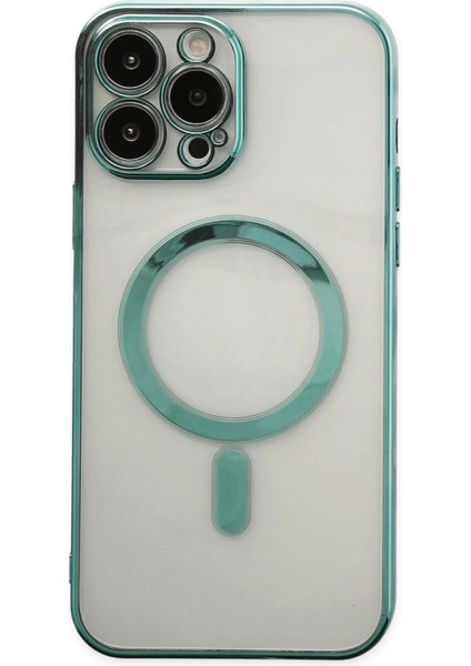 iPhone 14 Pro Max Kılıf Magneticsafe Lazer Silikon - Haki Yeşil fiyatları