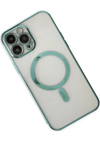 iPhone 14 Pro Max Kılıf Magneticsafe Lazer Silikon - Haki Yeşil modelleri