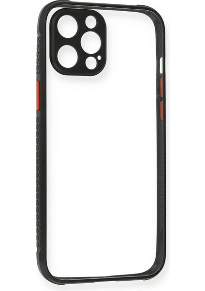 iPhone 12 Kılıf Miami Şeffaf Silikon - Siyah