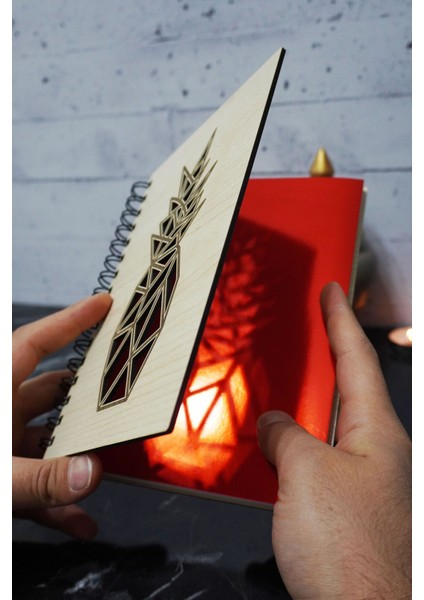 Ananas Temalı Ahşap Kapaklı Defter - Çizgili Defter - Ajanda - Okul Defteri (A5 - 120 Sayfa) fiyatları