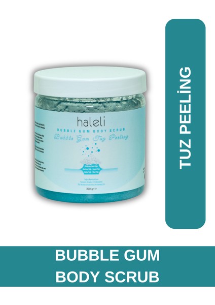 Bubble Gum - Tuz Peeling, Batık Giderici, Arındırıcı El Ayak ve Vücut Peeling, Body Scrub, Pürüzsüz cilt için