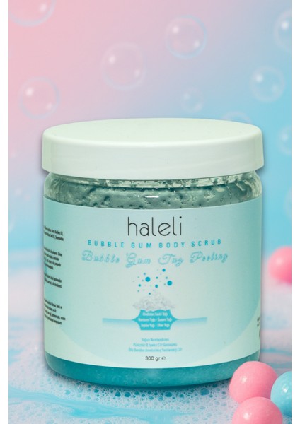Bubble Gum - Tuz Peeling, Batık Giderici, Arındırıcı El Ayak ve Vücut Peeling, Body Scrub, Pürüzsüz cilt için indirimleri